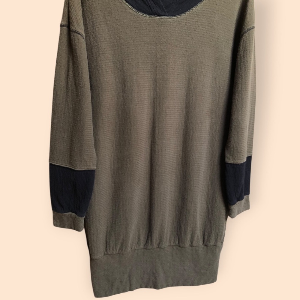Free People Movement Oversized Long Length Hooded Sweatshirt Olive Women’s Large - Picture 4 of 13